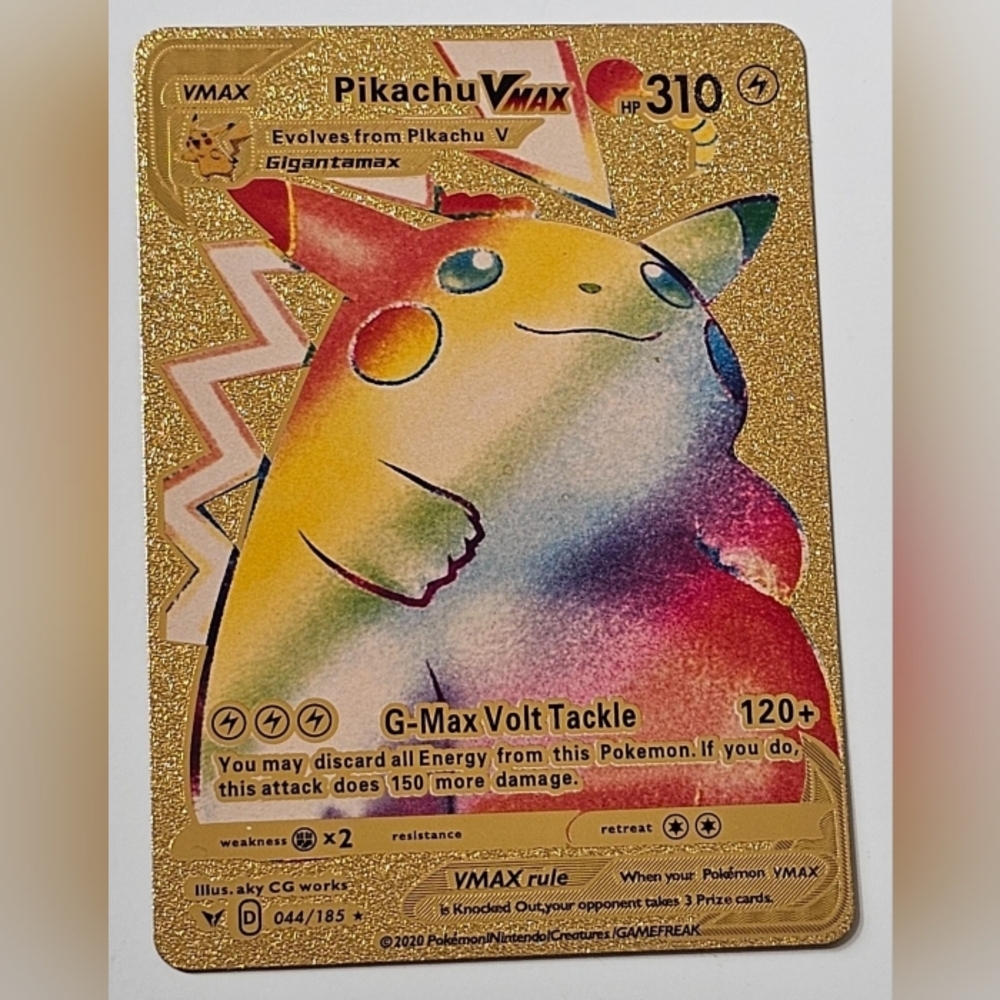 Pikachu VMAX Pokémon Card with Gold Glitter